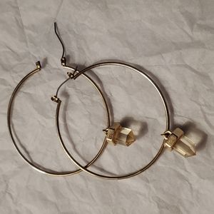 🆕⚡2/$10 Goldtone crystal hoops